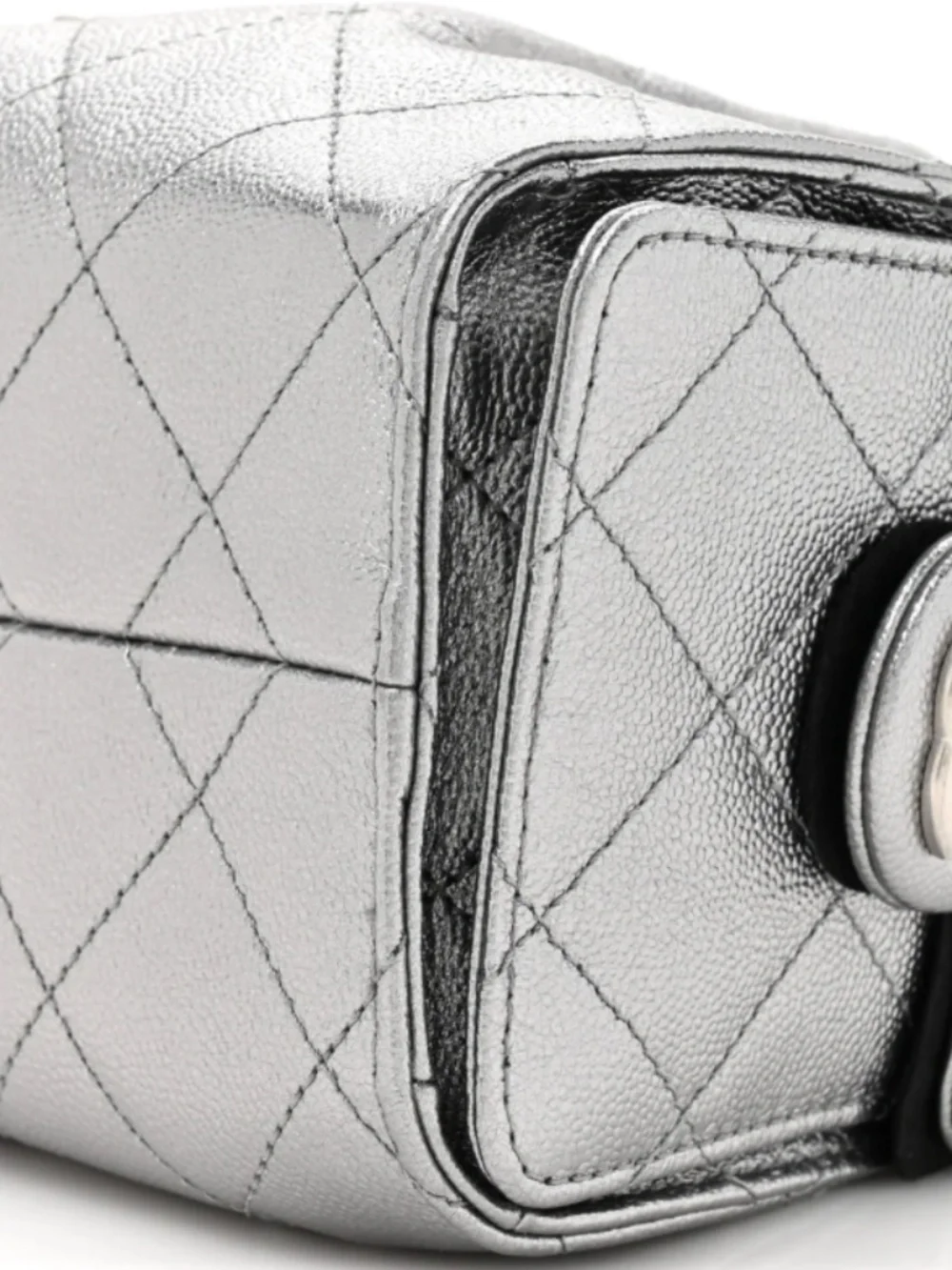 Anthracite Silver Metallic Mini Chanel 25